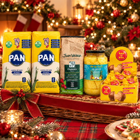 Ancheta Navidad Latina en mesa festiva
