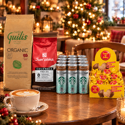 Ancheta Navidad Café Lovers con taza de café