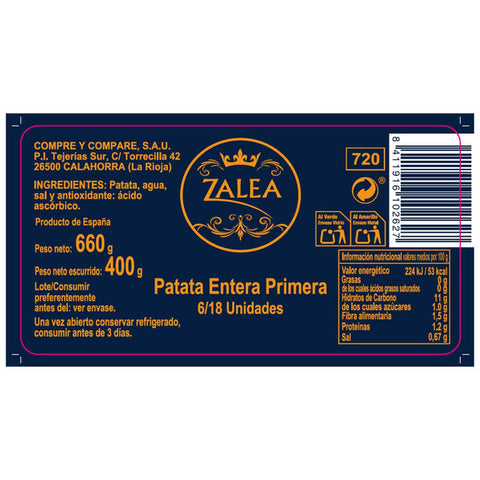 Patata Entera Primera - zalea - 400g