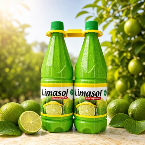 Limasol Lima Exprimida, Jugo de Lima Natural Concentrado, Pack de 2 Botellas x 1L