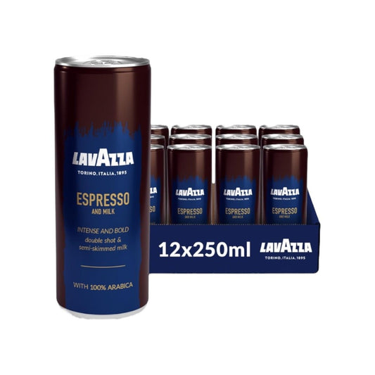 Listo para beber Espresso y Café frío con leche demidesnatada - 12 x 250 ml - Lavazza - AZALA GOURMET