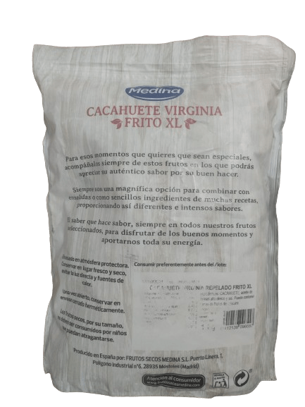 Medina Cacahuete Virginia Frito XL Snack Saludable 1KG