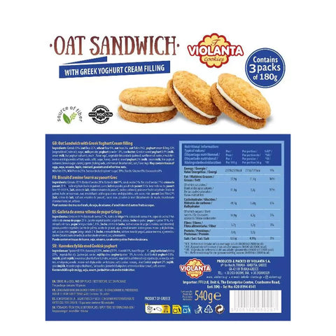 Oat Sandwich Biscuits - 540g - Violanta - AZALA GOURMET