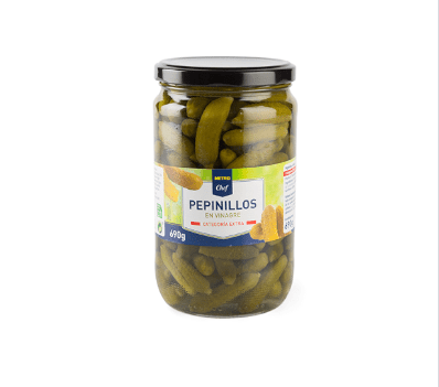 Pepinillos pequeños en vinagre - 690g - Metro Chef - AZALA GOURMET