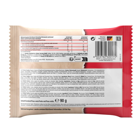 Galletas de proteína Double Choco Chip 24g de proteína 100% vegana- 12 x 90g - Weider