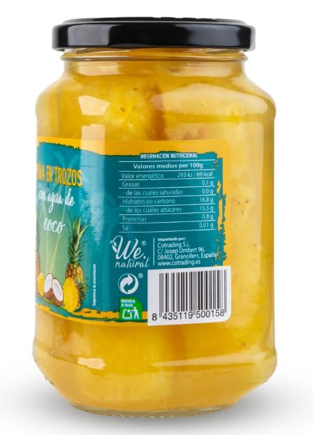 Piña En Trozos Con Agua De Coco - 1190gr. - We Natural - AZALA GOURMET