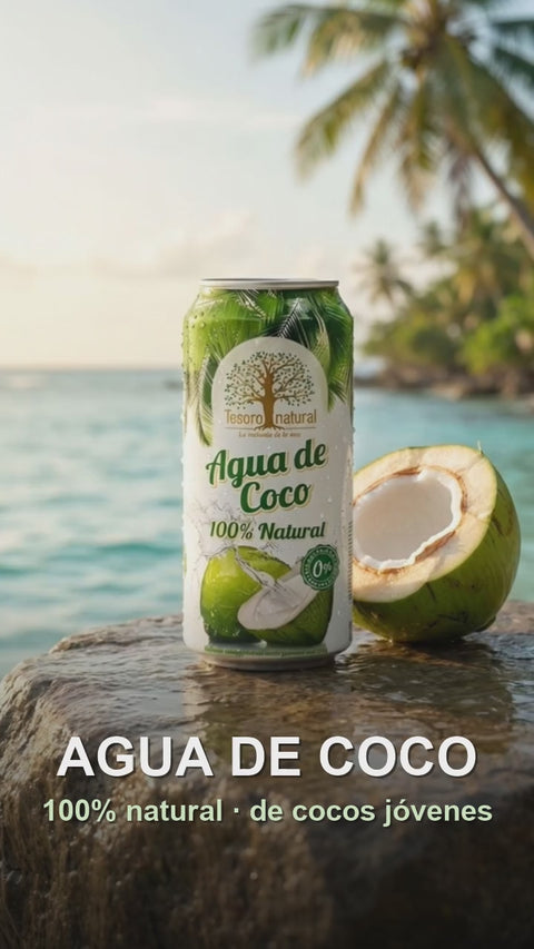 Agua de coco 100% natural Tesoro Natural - reel de producto