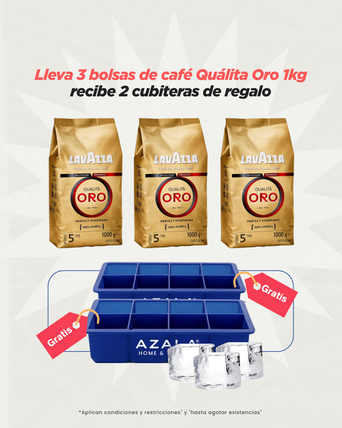 3 Bolsas Café Quálita Oro - 1 Kg - Lavazza (2 Cubiteras Regalo)