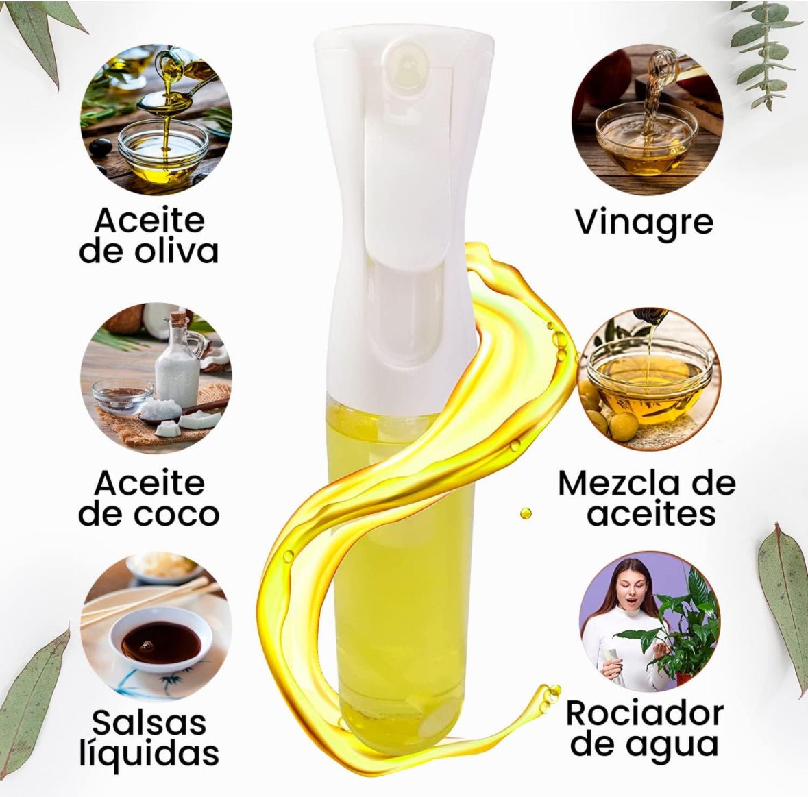 Pulverizador de aceite de oliva para freidoras de aire, spray de aceite de oliva para ensaladas, barbacoas. - AZALA GOURMET