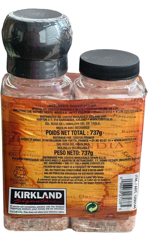 Sal Rosada del Himalaya KIRKLAND SIGNATURE el combo incluye Moledora y Repuesto de 737g