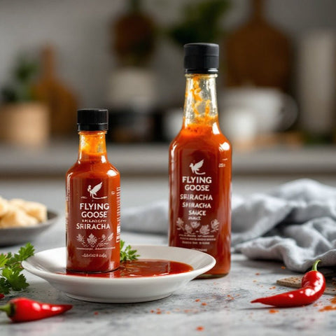 Sriracha Hot Sauce Verschiedene Geschmacksrichtungen - 6 x 200 ml - Flying Goose