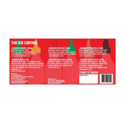 Sriracha Hot Sauce Verschiedene Geschmacksrichtungen - 6 x 200 ml - Flying Goose