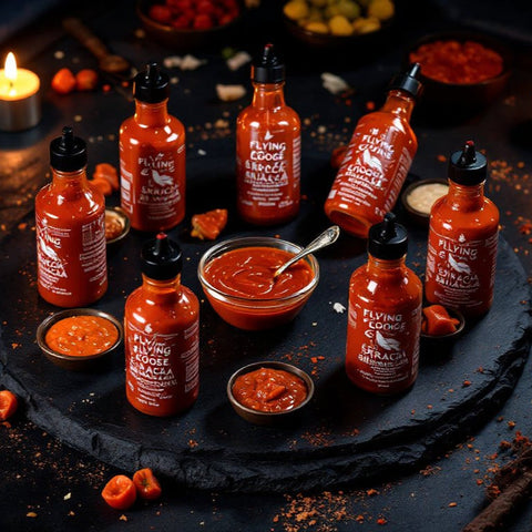 Sriracha Hot Sauce Verschiedene Geschmacksrichtungen - 6 x 200 ml - Flying Goose