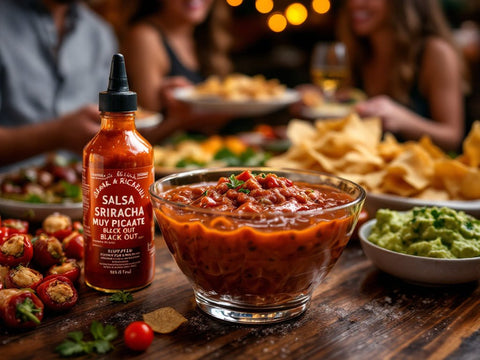 Salsa Sriracha Muy Picante Black Out Gluten Free Vegan - 455 ml - Flying Goose