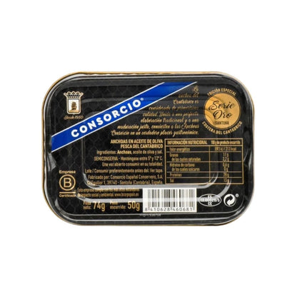 Serie de oro Anchoa del Cantabrico en aceite de oliva frasco 50 gne (74 g) - Consorcio - AZALA GOURMET