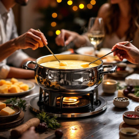 Set Fondue familiar, Volumen 1.2 L, 800 W, Con cuencos para salsa, Acero Inoxidable - Princess