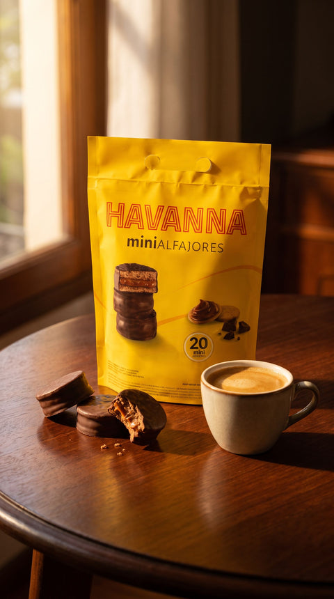 Bolsa Havanna mini alfajores con cafe y alfajores de chocolate