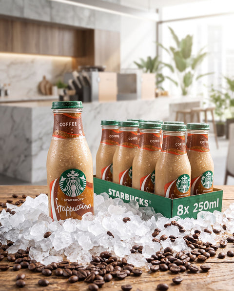 Starbucks Frappuccino café frío pack 8x250ml sobre hielo con granos de café