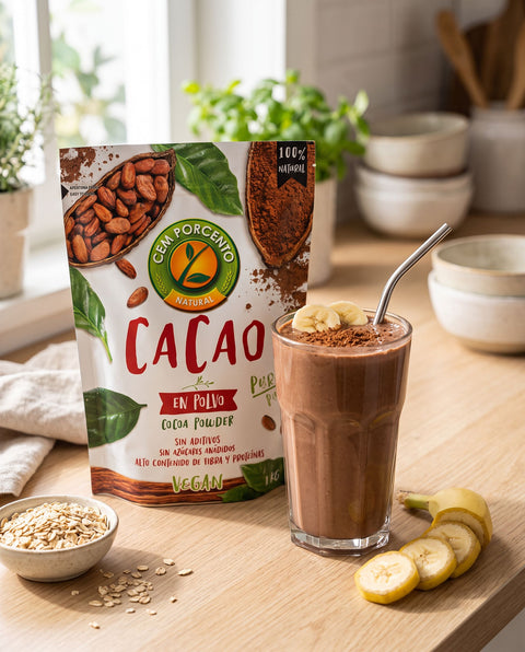 Cacao Cem Porcento en batido proteico de chocolate - alto en proteinas